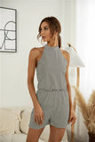 Cutout Grecian Neck Romper - Trendsi