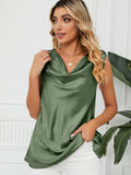 Solid Cowl Neck Top - Trendsi - Flyclothing LLC