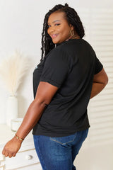 Simply Love Slogan Graphic Cuffed Sleeve T-Shirt - Trendsi - Flyclothing LLC