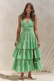 Jade By Jane Full Size Sleeveless Gingham Print Tiered Midi Dress Plus Size - Trendsi