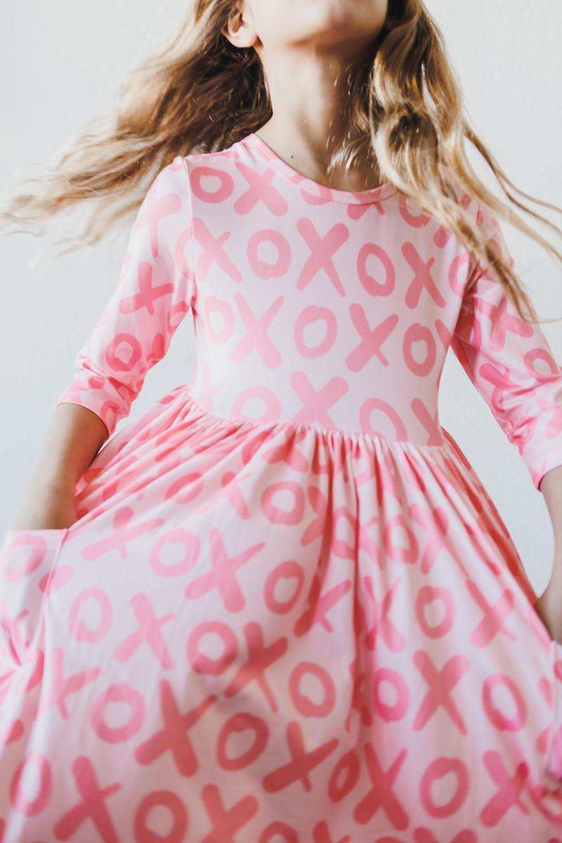 XOXO 3/4 Sleeve Pocket Twirl Dress - Mila & Rose ® - Flyclothing LLC
