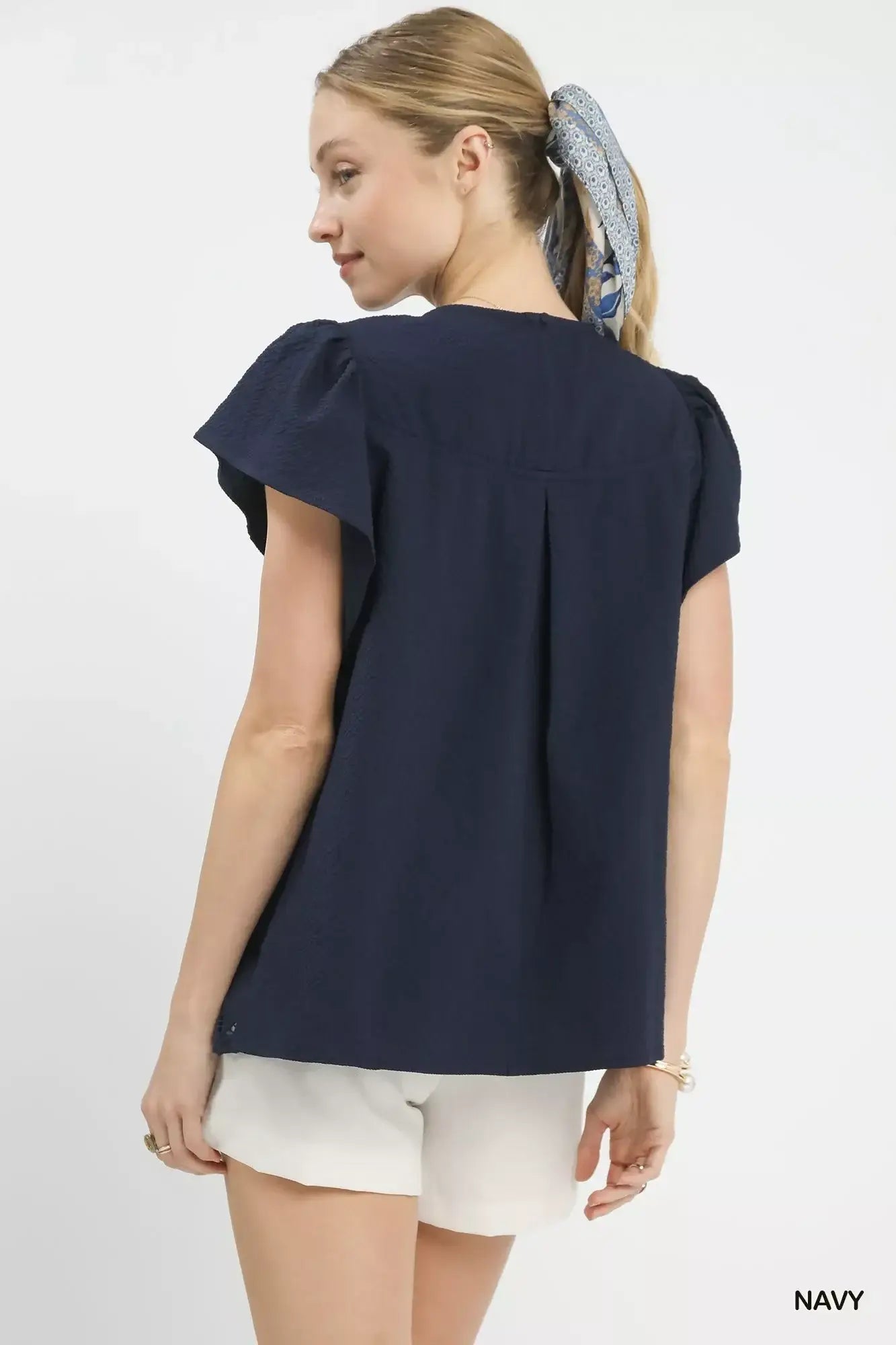 Umgee Floral Lace Overlay Flutter Sleeve Top - Trendsi - Flyclothing LLC