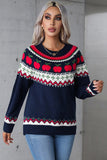 Angel Wings Graphic Round Neck Long Sleeve Sweater - Trendsi