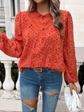 Frill Round Neck Long Sleeve Shirt - Trendsi - Flyclothing LLC