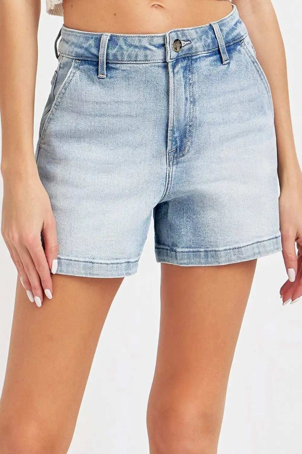 Risen Full Size High Rise Denim Shorts - Trendsi - Flyclothing LLC