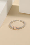925 Sterling Silver Inlaid Zircon Infinity Symbol Ring - Trendsi