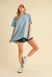 Aemi+Co Round Neck Short Sleeve Oversized T-Shirt - Trendsi