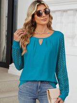 Cutout Round Neck Long Sleeve T-Shirt - Trendsi - Flyclothing LLC