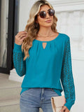 Cutout Round Neck Long Sleeve T-Shirt - Trendsi - Flyclothing LLC