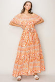 HYFVE Floral Off-Shoulder Tie Front Maxi Dress - Trendsi