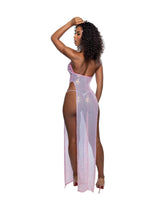 Roma Costume Long Diamond Sequin Mesh Gown with Slits - Roma Costume - Flyclothing LLC