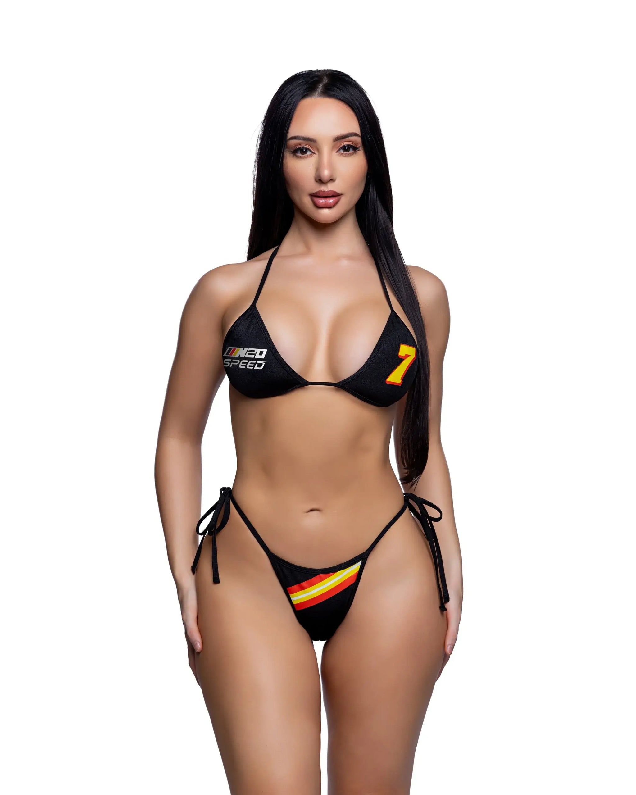 Roma Costume 2PC Racer Print TieRoma CostumeSide Bikini Set - Roma Costume - Flyclothing LLC
