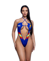 Roma Costume Racer Print Deep Plunge 1PC - Roma Costume - Flyclothing LLC