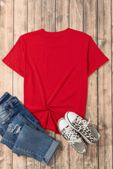 Heart Round Neck Short Sleeve T-Shirt - Trendsi - Flyclothing LLC