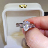 3 Carat Moissanite 925 Sterling Silver Ring - Trendsi