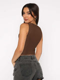 Round Neck Cropped Tank - Trendsi - Flyclothing LLC