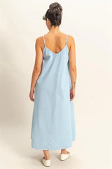 HYFVE Dyed V-Neck Loose Dress - Trendsi - Flyclothing LLC