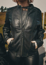 Juno - Women's Leather Motorcycle Jacket - Unik Just for Bikers - Flyclothing LLC