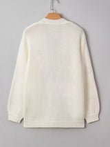 Halloween Pumpkin Embroidered Knit Cardigan - Trendsi - Flyclothing LLC