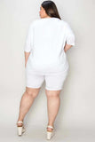 Basic Bae Bamboo Full Size V-Neck Drop Shoulder T-Shirt and Shorts Set - Trendsi - Flyclothing LLC