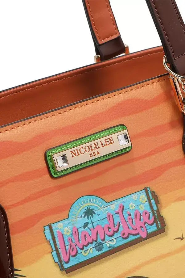 Nicole Lee USA Tropical Beach House Print Shopper Bag - Trendsi - Flyclothing LLC