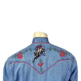 Rockmount Ranch Wear mens vintage bronc embroidered western shirt in denim - Rockmount Clothing - Flyclothing LLC