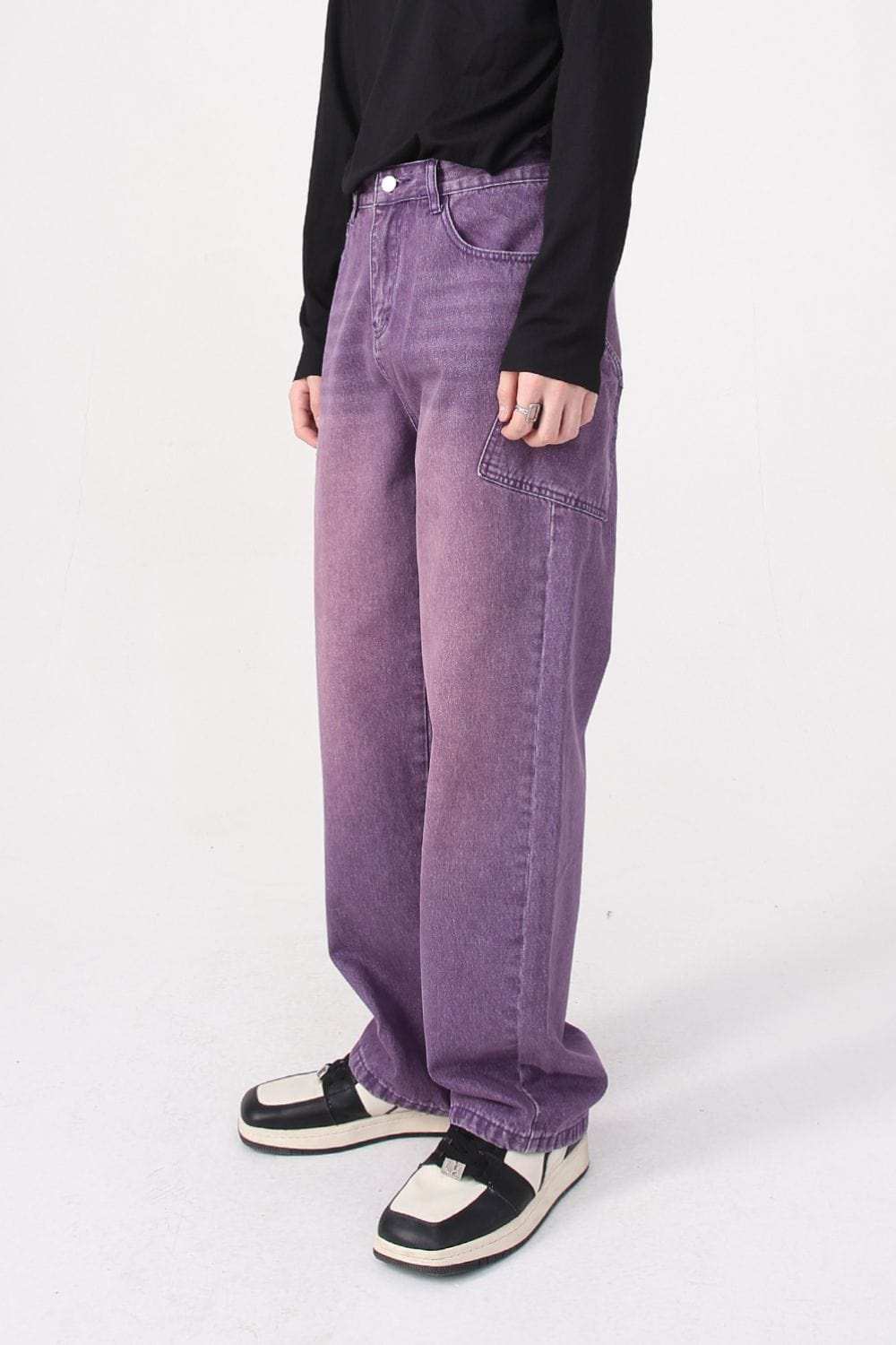 Wide Leg Men's Jeans with Pockets - Trendsi - Flyclothing LLC