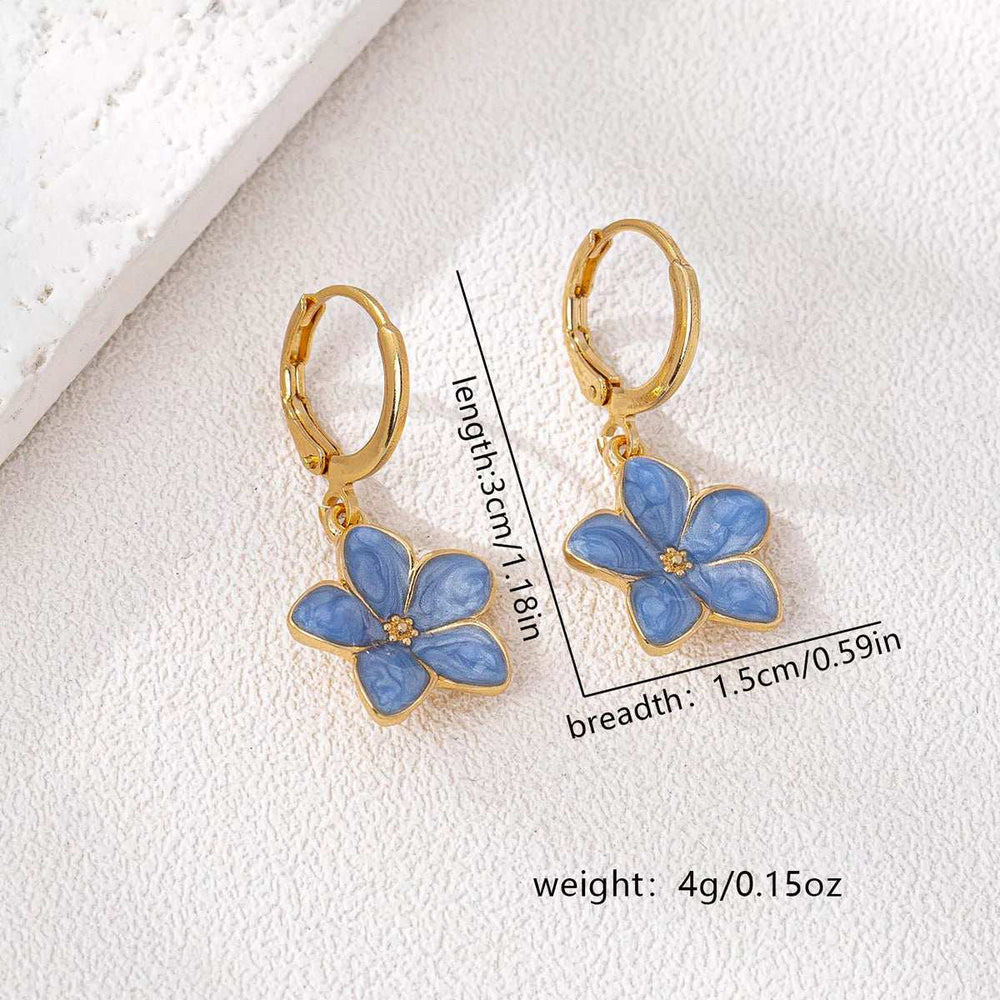 4 Piece Colorful Flower Drop Earrings - Trendsi - Flyclothing LLC