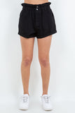 American Bazi High Waist Paper Bag Shorts - Trendsi