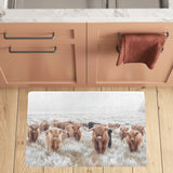 Highland Cow Herd Floor Mat Kitchen Mat 32"x20" Made in America
