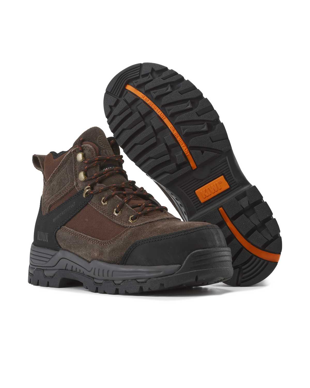 Kiwi Trek Brown Suede/Nylon 5" Steel Toe Water Resistant Work Boots [63400] - Kiwi - Flyclothing LLC