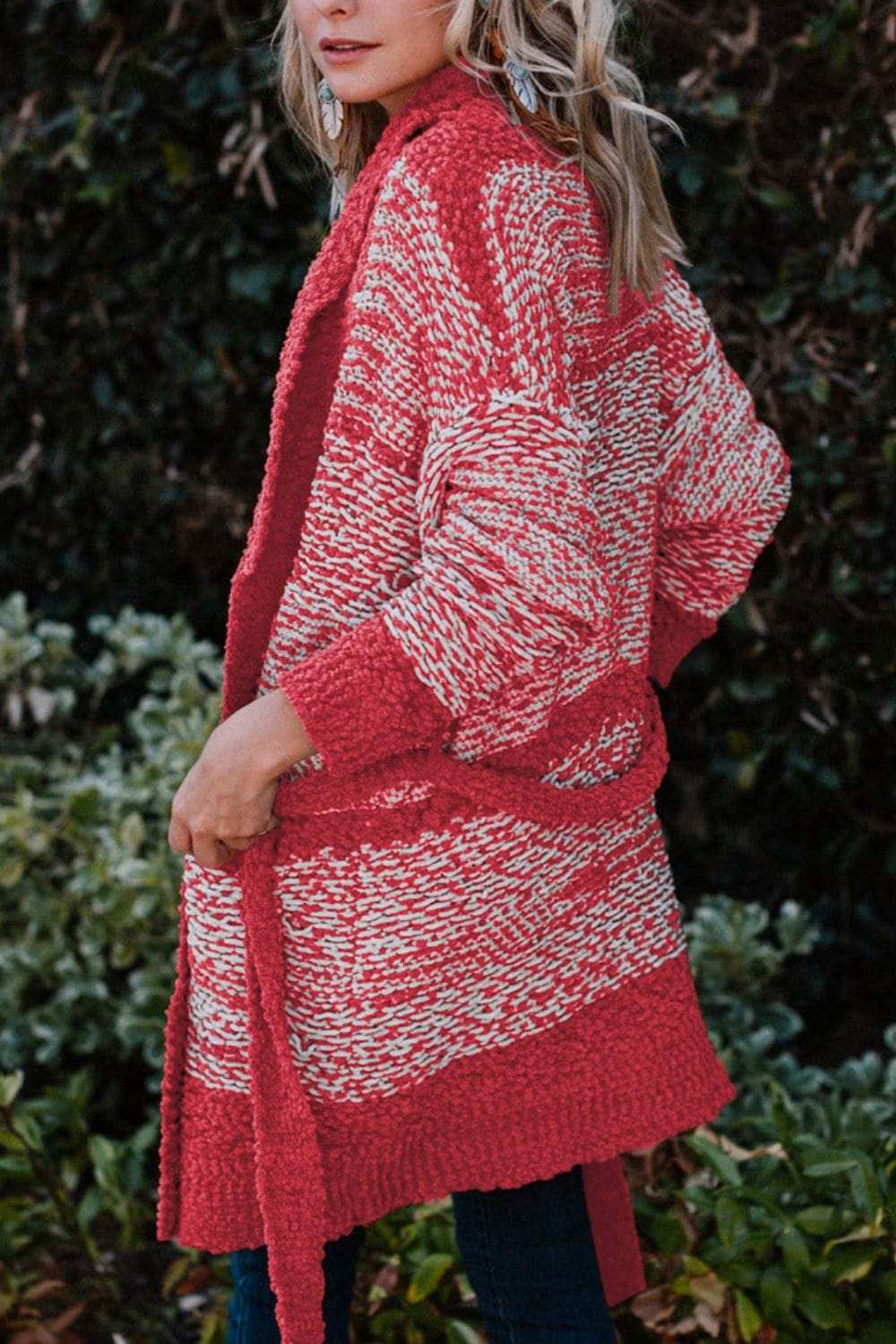 Contrast Trim Open Front Longline Cardigan - Trendsi - Flyclothing LLC