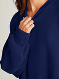 Double Take Side Slit Round Neck Long Sleeve Sweater - Trendsi - Flyclothing LLC