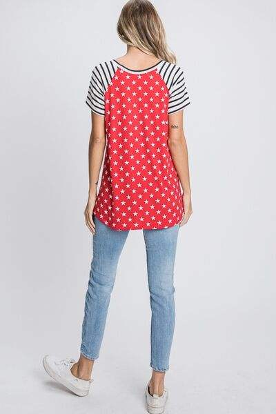 Heimish Full Size Star & Striped Round Neck Short Sleeve T-Shirt Plus Size - Trendsi - Flyclothing LLC