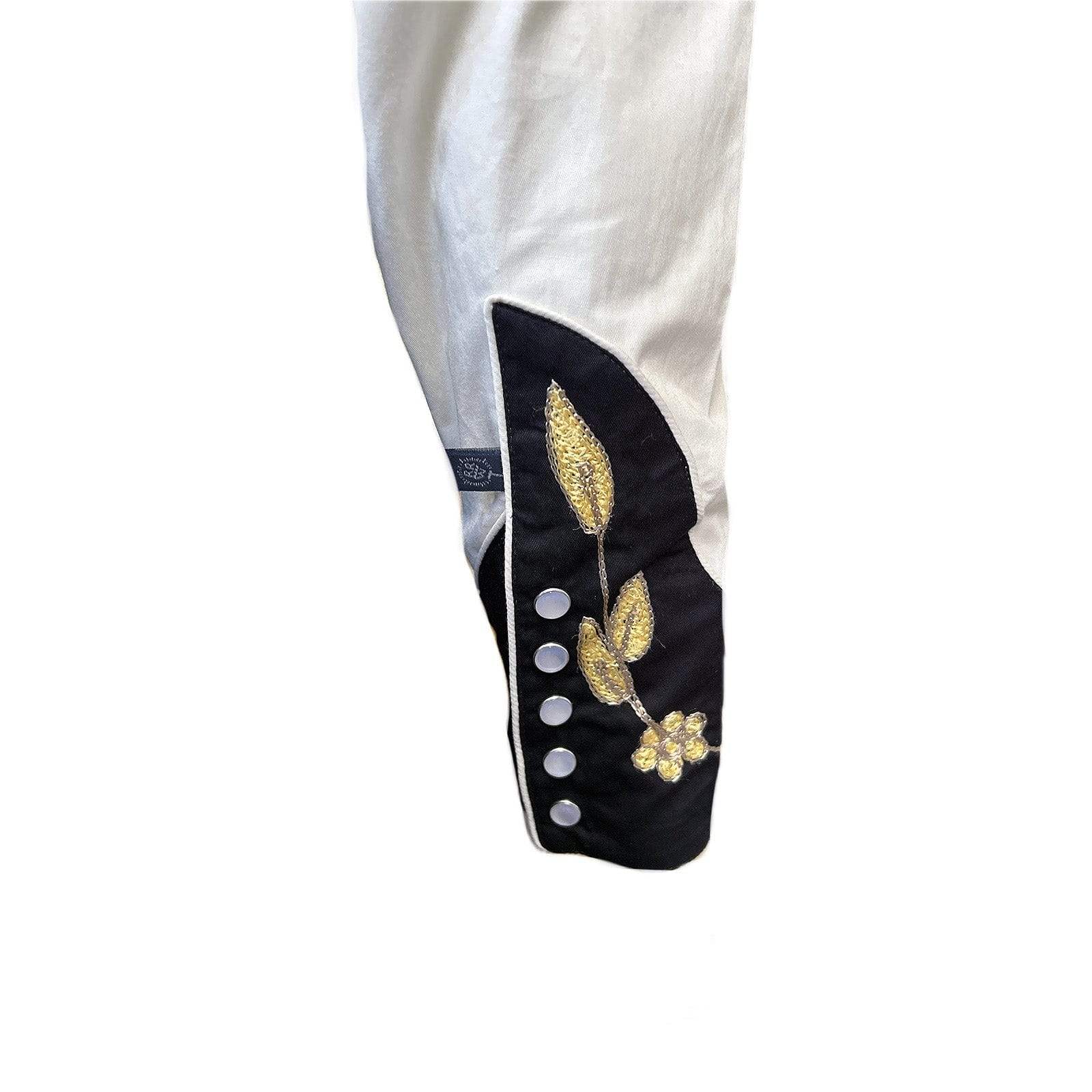 Rockmont Clothing Men's Floral 2-Tone White & Black Embroidered Western Shirt - Rockmount Clothing - Flyclothing LLC