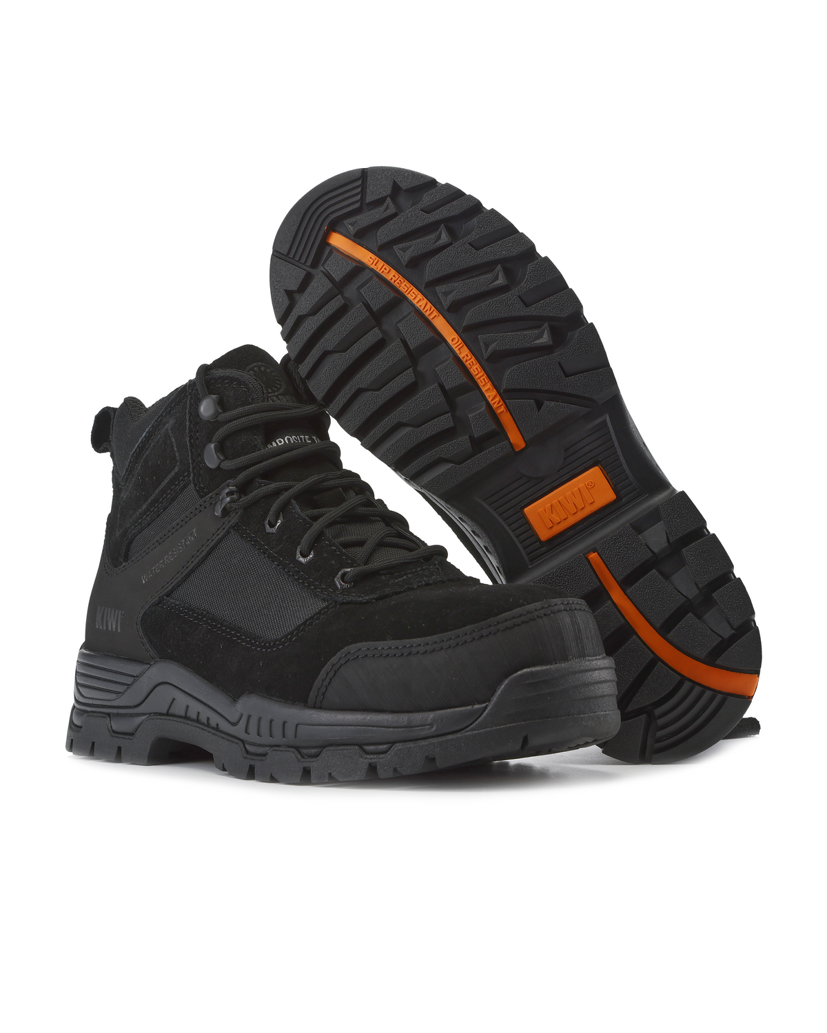 Kiwi Trek Black Suede/Nylon 5" Steel Toe Water Resistant Work Boots [63500] - Kiwi - Flyclothing LLC