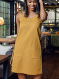 Round Neck Double Spaghetti Straps Mini Dress - Trendsi
