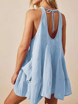 Devine Tied Scoop Neck Wide Strap Mini Dress - Trendsi - Flyclothing LLC