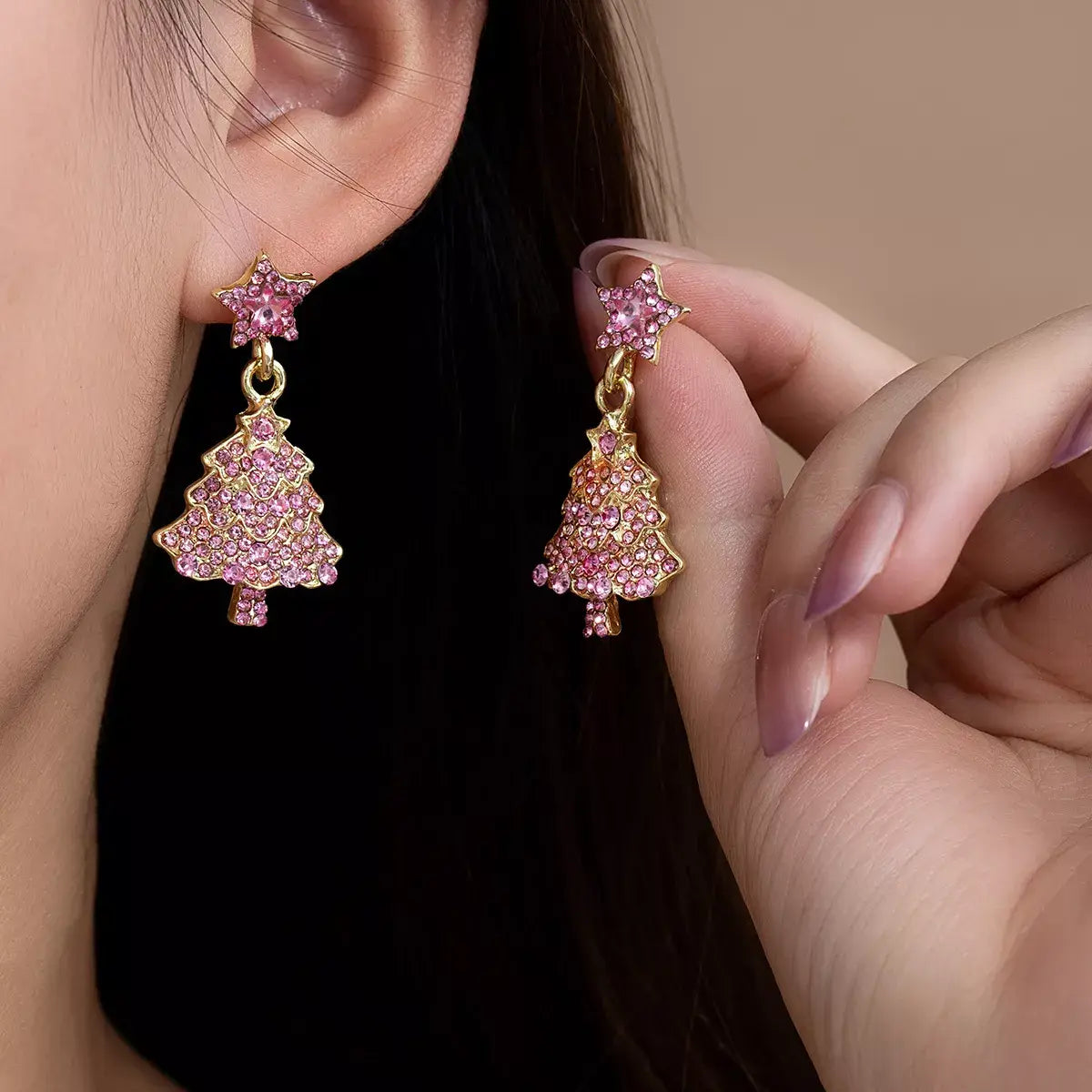 Christmas Tree Star Dangle Earrings - Trendsi - Flyclothing LLC