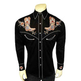 Rockmount Ranch Ware Menâs Black Sunrise Boot & Floral Embroidered Western Shirt - Rockmount Clothing - Flyclothing LLC