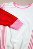 Striped Color Block Round Neck Long Sleeve Sweatshirt - Trendsi - Flyclothing LLC