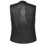 Shirly - Ladies Reflective Wing Leather Vest - Unik Just for Bikers - Flyclothing LLC