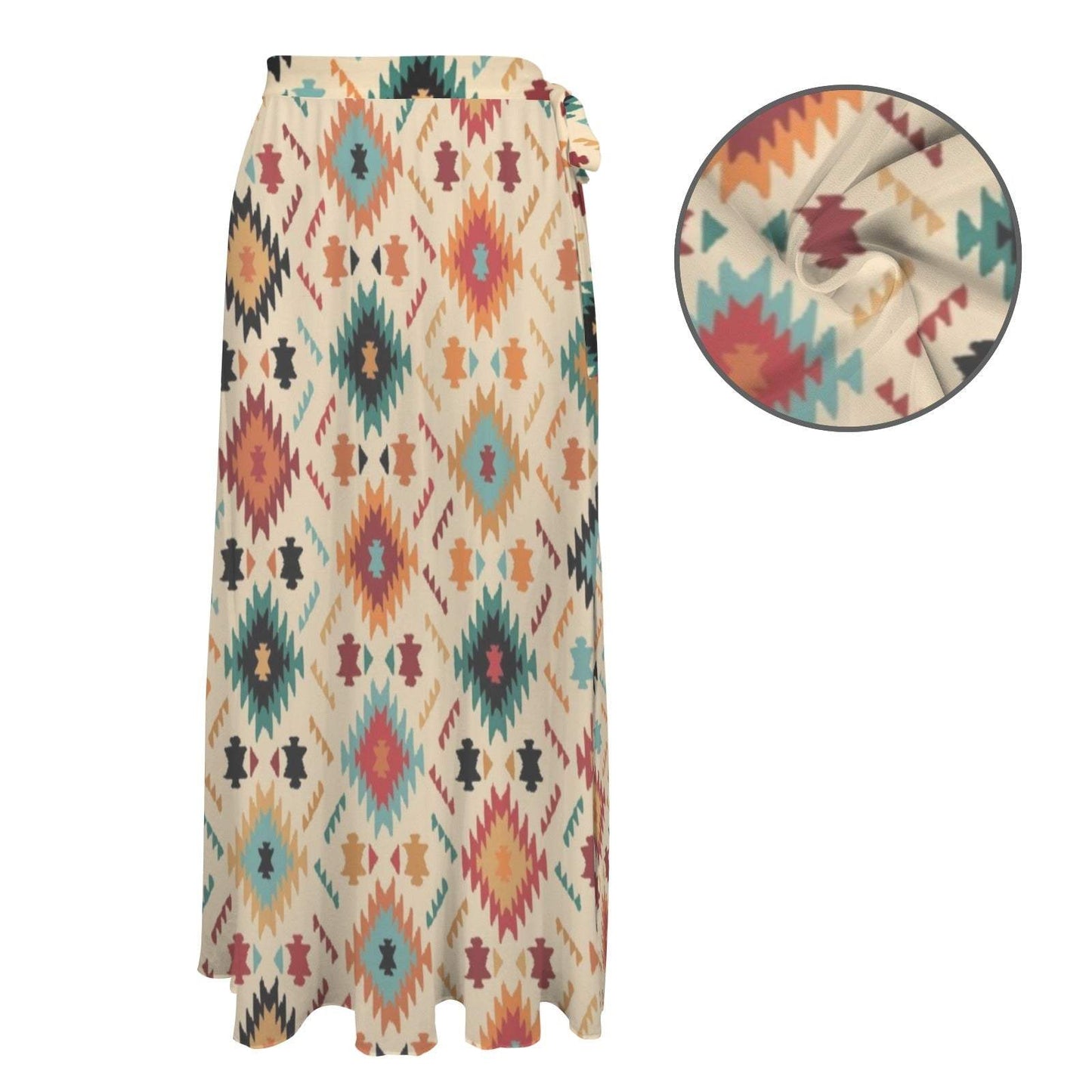 Baha Ranch Cream Aztec Beach Swim Coverup Skirt - Baha Ranch Western Wear - Flyclothing LLC