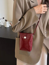 Pearl Decor Faux Leather Crossbody Bag - Trendsi - Flyclothing LLC