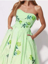 Floral Print Tube Maxi Dress - Trendsi - Flyclothing LLC