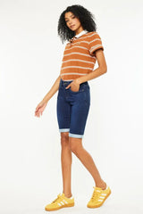 Kancan Mid Rise Bermuda Denim Shorts - Trendsi - Flyclothing LLC