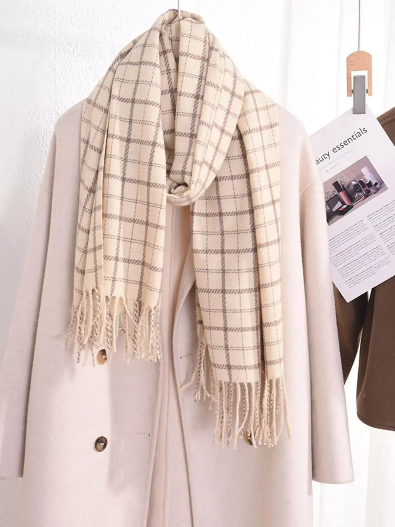 Classic Plaid Fringe Scarf - Trendsi - Flyclothing LLC