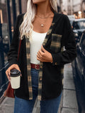 Pocketed Plaid Button Down Hooded Shacket - Trendsi
