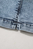 Drawstring High Waist Pocketed Denim Shorts - Trendsi - Flyclothing LLC