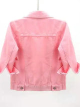 Full Size Cropped Denim Jacket Plus Size - Trendsi - Flyclothing LLC